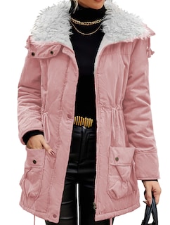 Foto 3 | Chamarra Térmica para Mujer Katiusha Aborregado de Invierno Rosa