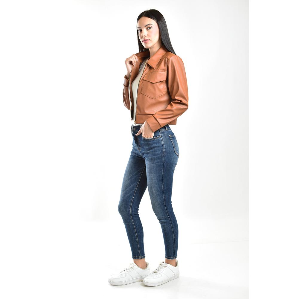 Foto 2 | Chamarra Corta De Vinipiel Roman Fashion /juvenil, 18048 (chedron) Cafe