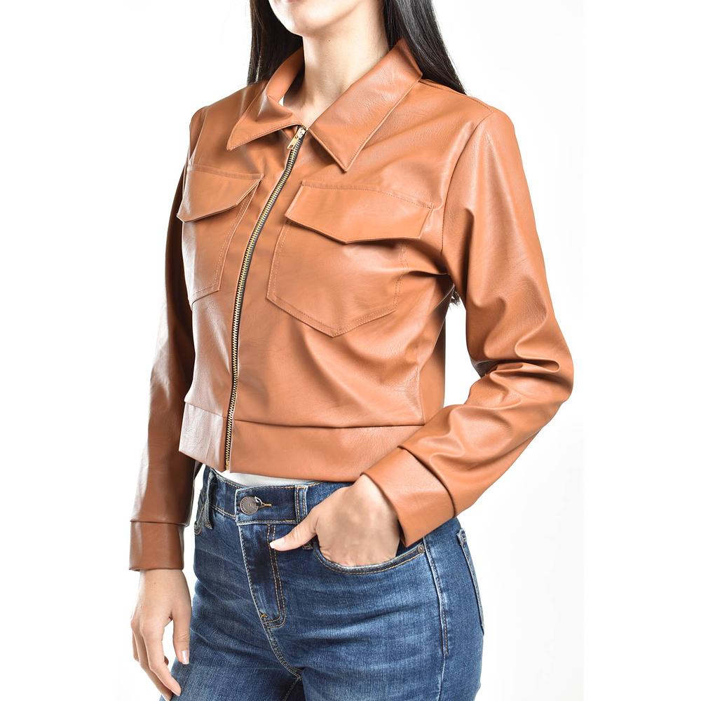 Foto 4 | Chamarra Corta De Vinipiel Roman Fashion /juvenil, 18048 (chedron) Cafe