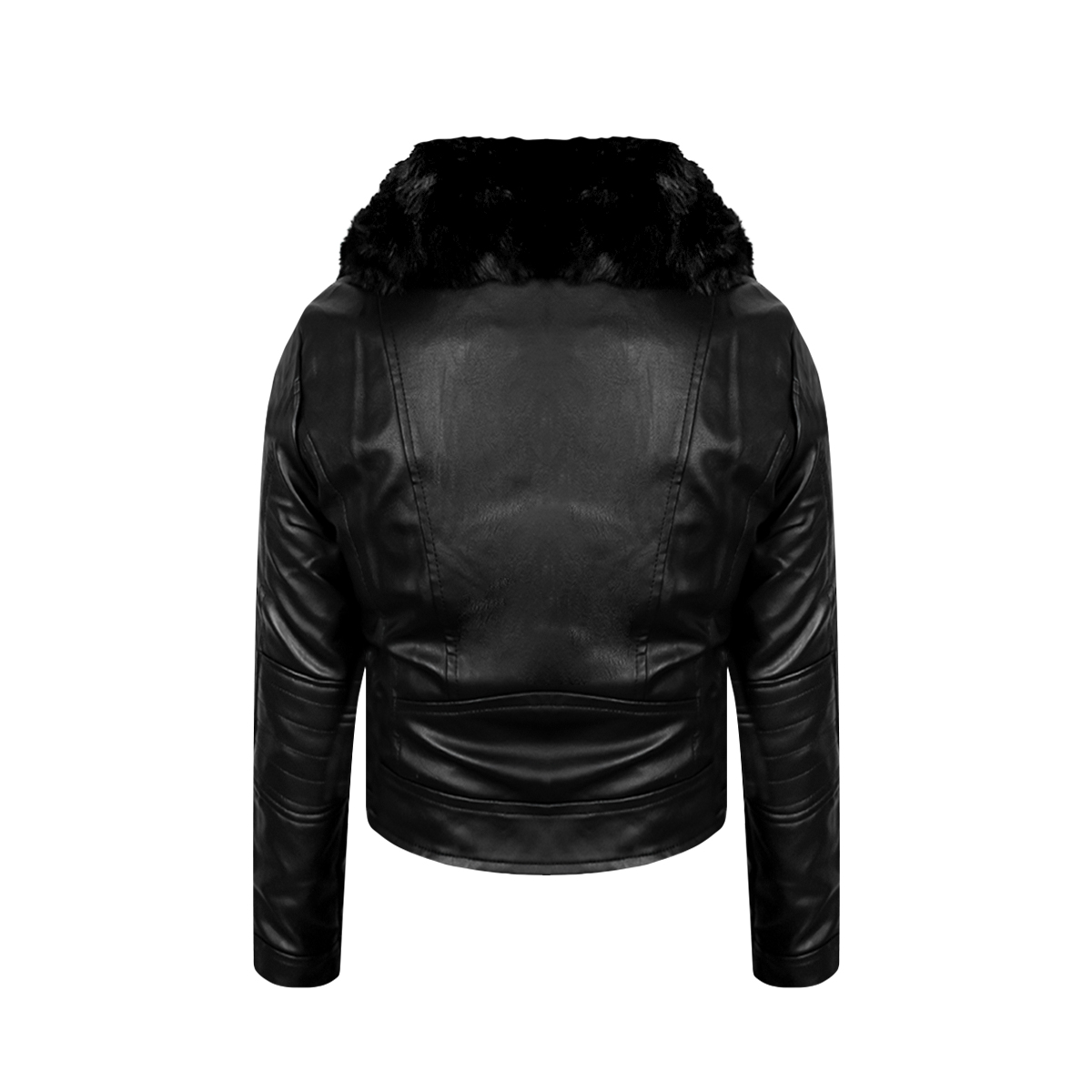 Foto 5 | Chamarra Para Dama De Vinipiel Con Cuello De Peluche Marca Furor 100% Original