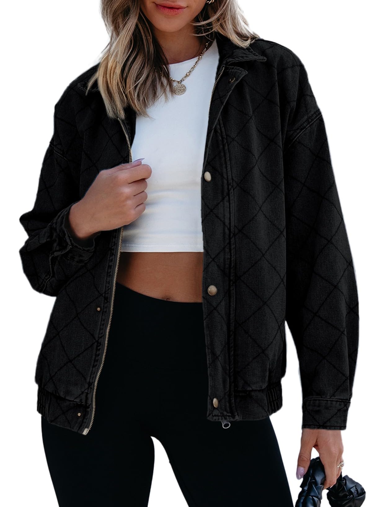 Foto 2 pulgar | Chaqueta Vaquera Sidefeel Negra para Mujer - Venta Internacional