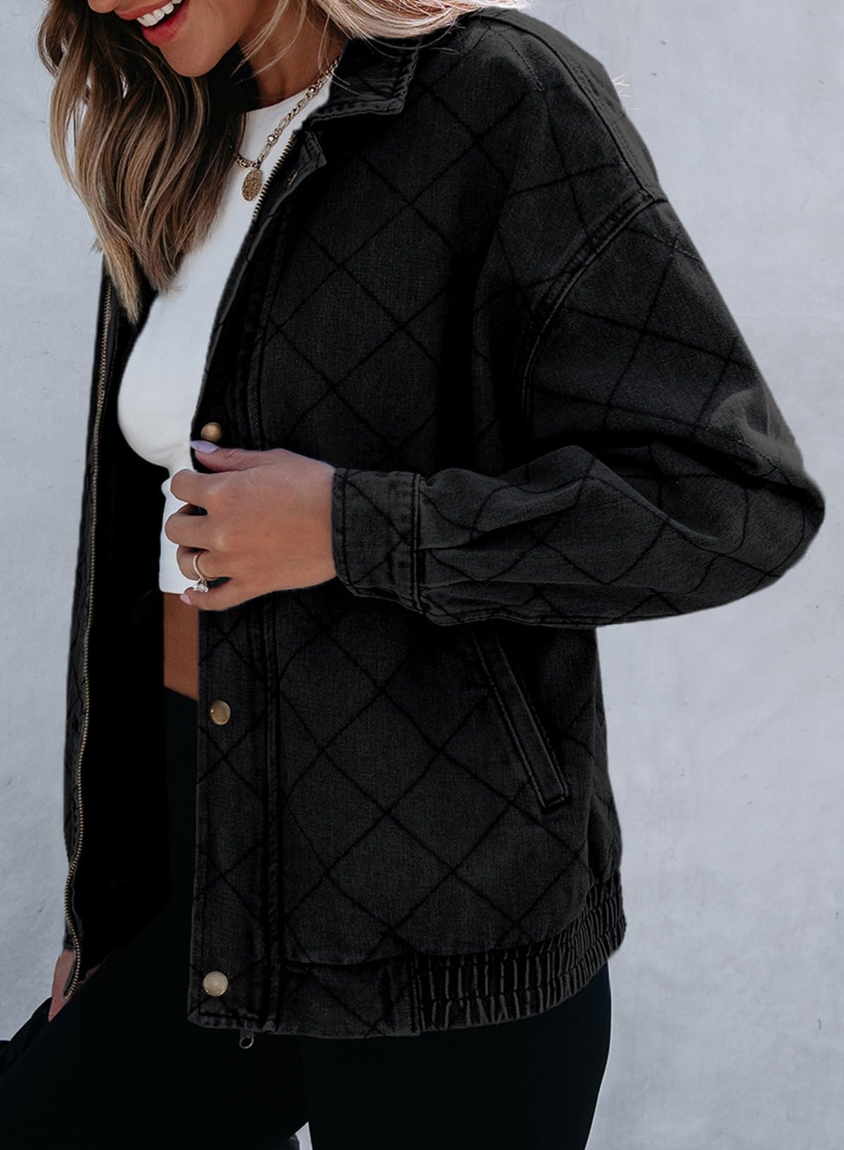 Foto 4 pulgar | Chaqueta Vaquera Sidefeel Negra para Mujer - Venta Internacional