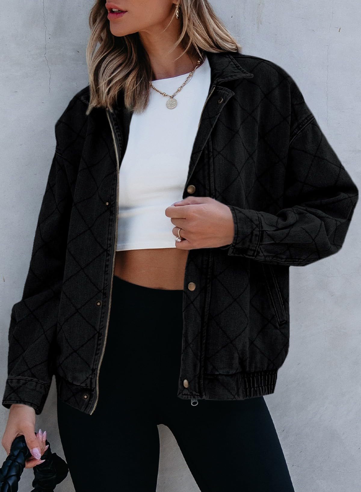Foto 6 pulgar | Chaqueta Vaquera Sidefeel Negra para Mujer - Venta Internacional