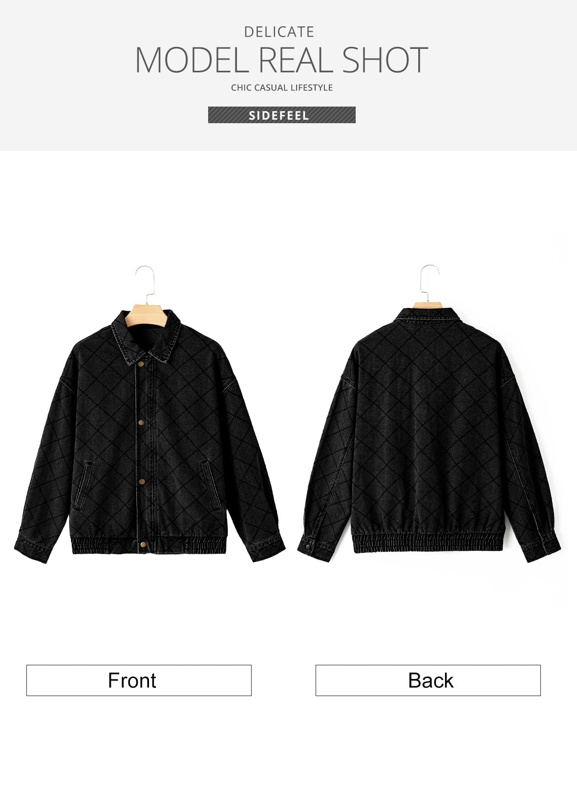 Foto 8 pulgar | Chaqueta Vaquera Sidefeel Negra para Mujer - Venta Internacional