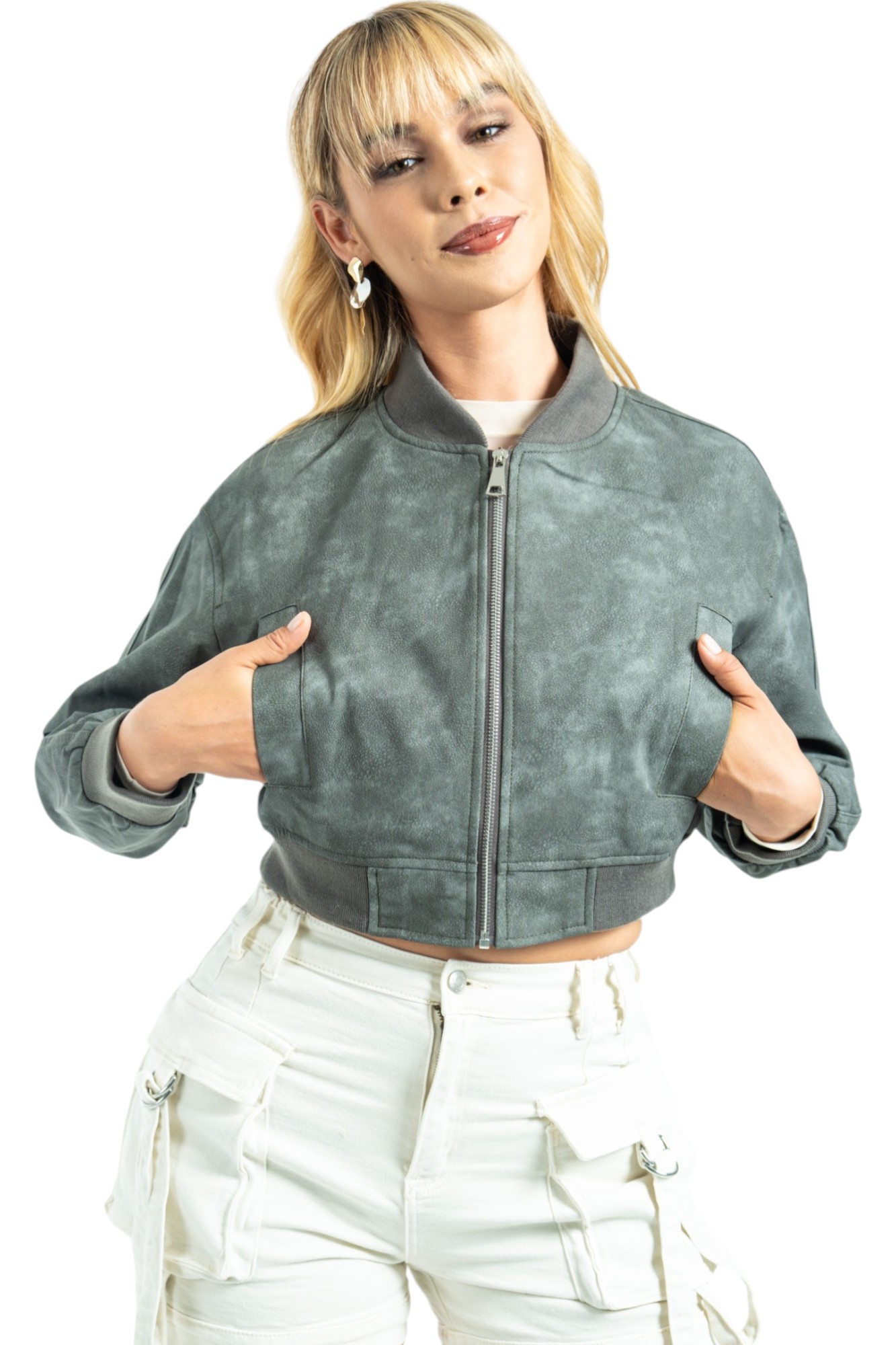 Foto 2 pulgar | Chaqueta Bomber Para Dama Casual Y Elegante