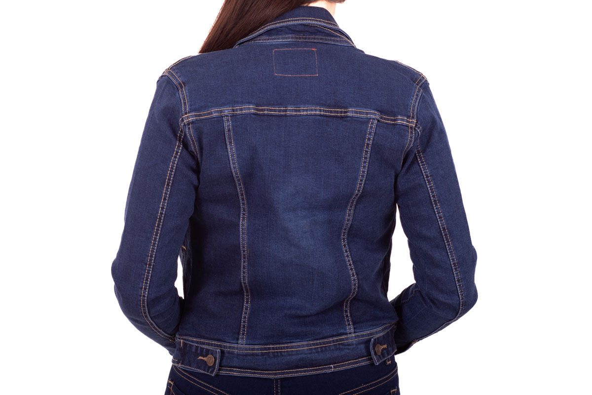 Foto 5 pulgar | Chamarra Denim Jacket Basica De Mezclilla Rígida Con Bolsillos Para Dama Pineda Jeans Azul Marino Suavizado