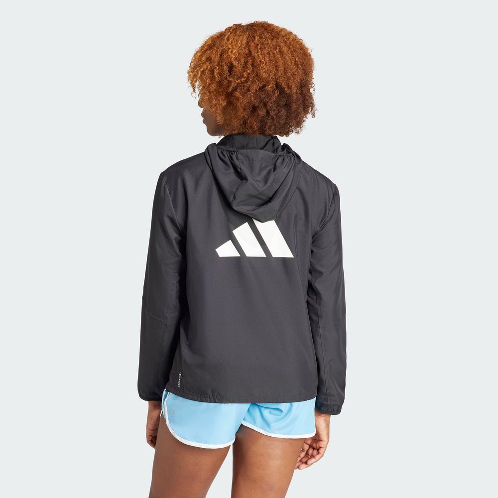 Foto 4 | Chamarra Run It Adidas Negro Mujer