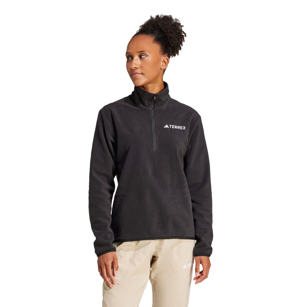 Foto 3 pulgar | Chamarra Multi Essentials 1/2 Zip Felpa Adidas Negra para Mujer