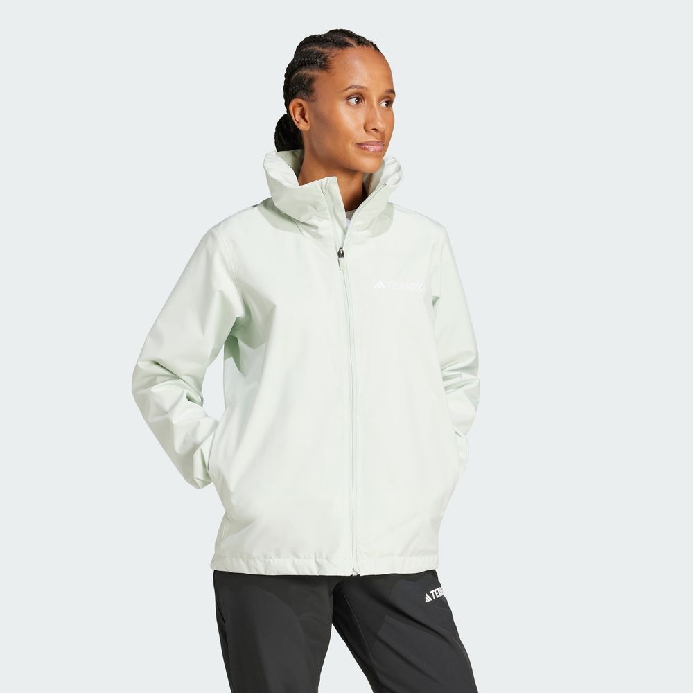 Foto 5 | Chamarra para Lluvia Multi Essentials 2l Adidas Verde para Mujer