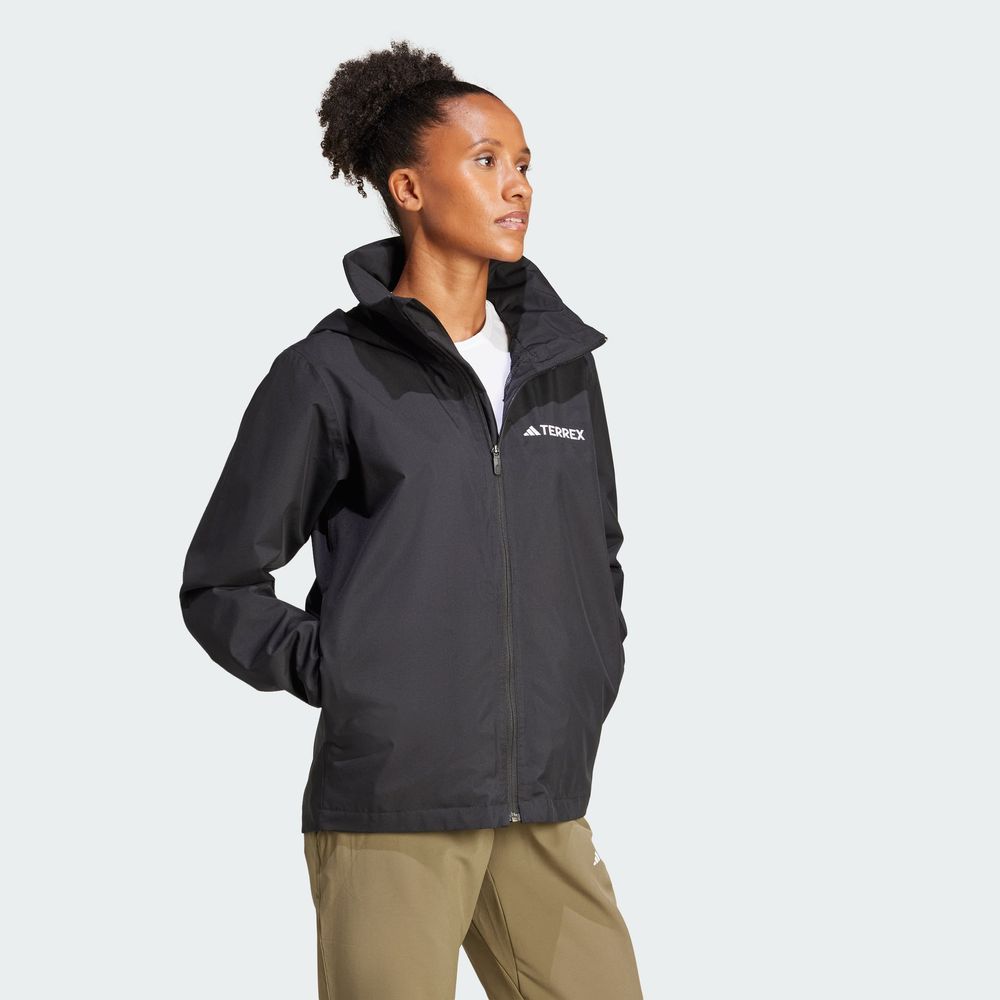 Foto 6 pulgar | Chamarra para Lluvia Multi Essentials 2l Adidas Negra para Mujer