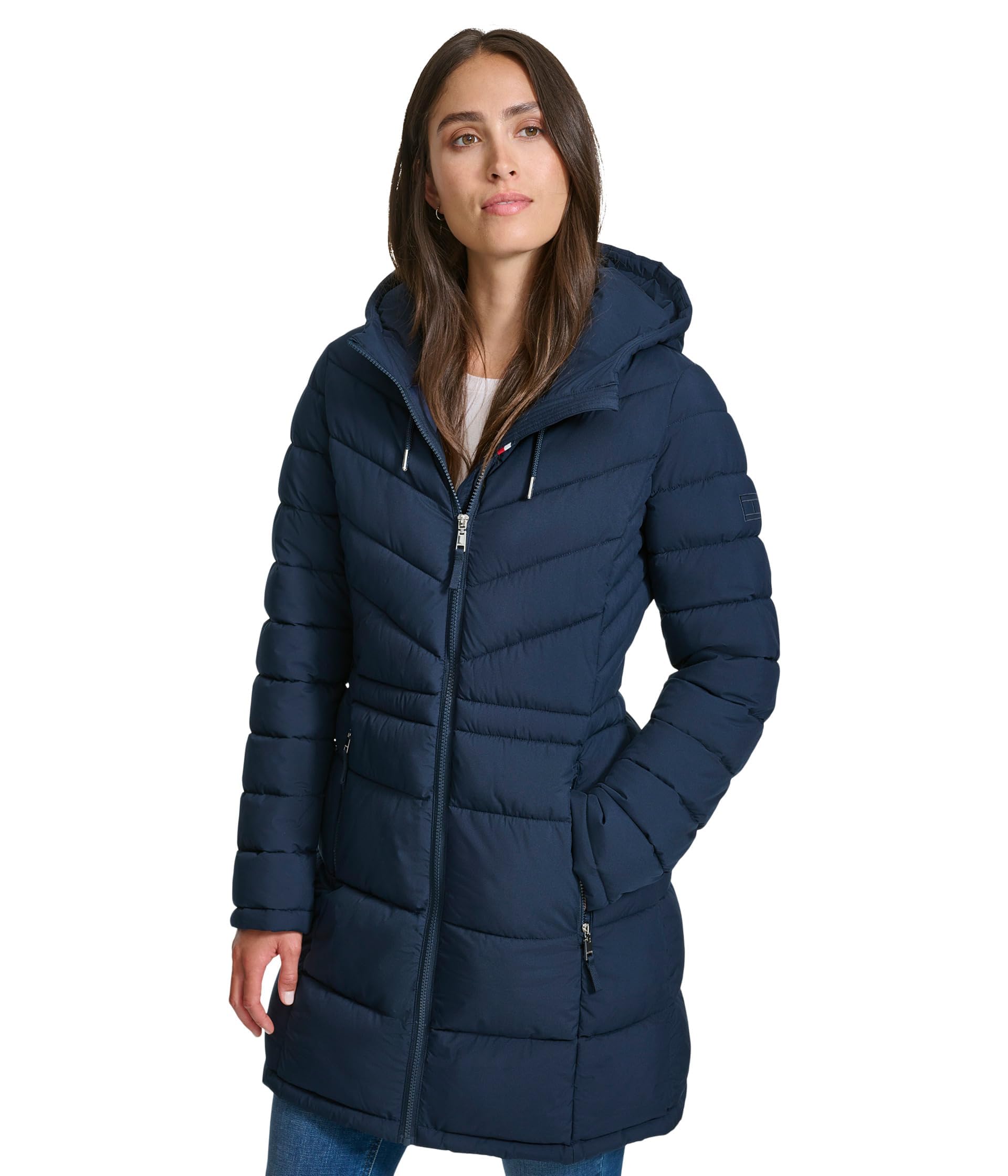 Foto 2 pulgar | Chaqueta Tommy Hilfiger 3/4 Azul Marino para Mujer - Venta Internacional