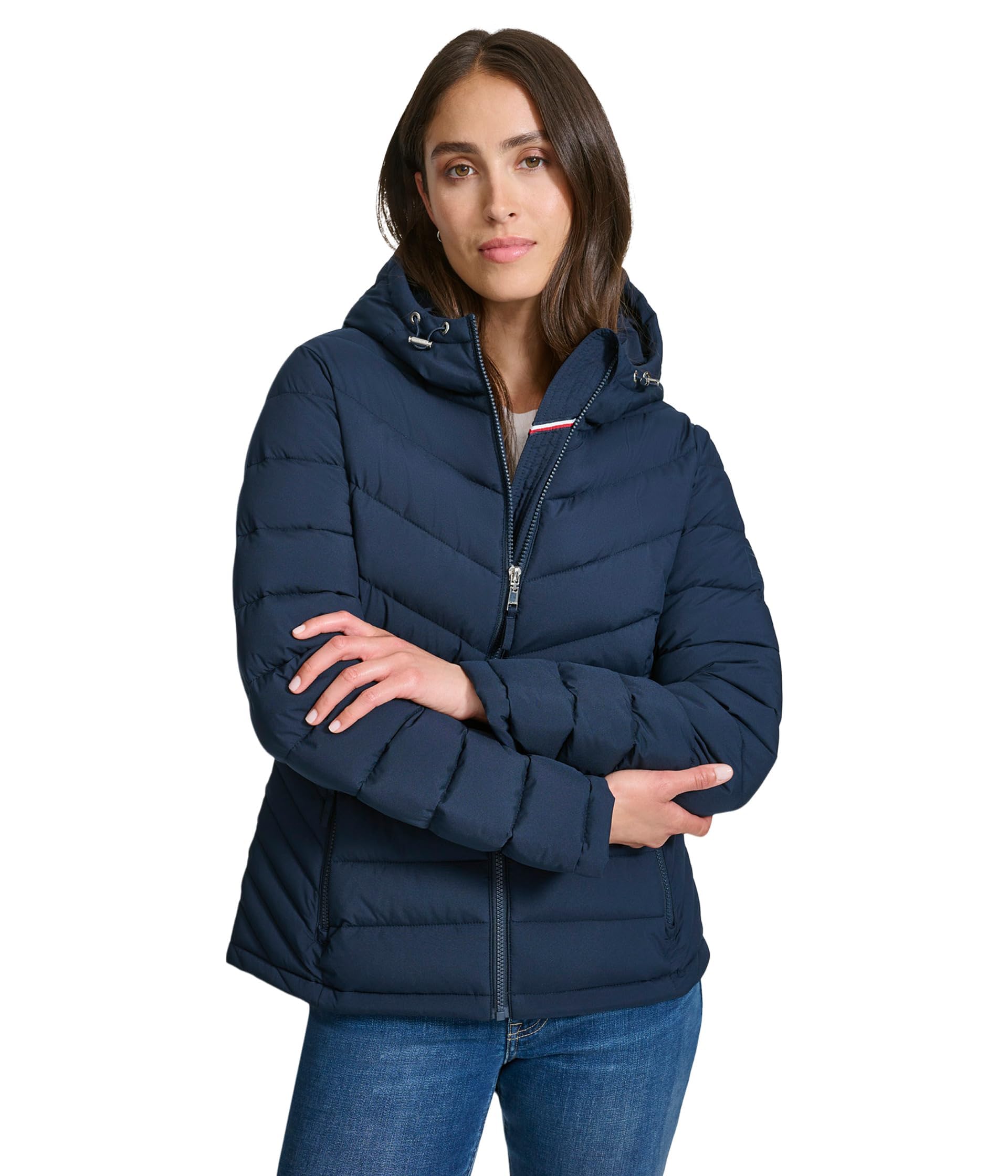 Foto 2 pulgar | Chaqueta Tommy Hilfiger, Ligera, Azul Marino, Con Cremallera, Talla Lg - Venta Internacional.