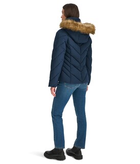 Foto 2 | Chaqueta Tommy Hilfiger Para Mujer, Acolchada Y Ribeteada De Piel Sintética, Color Azul Marino, Talla L - Venta I