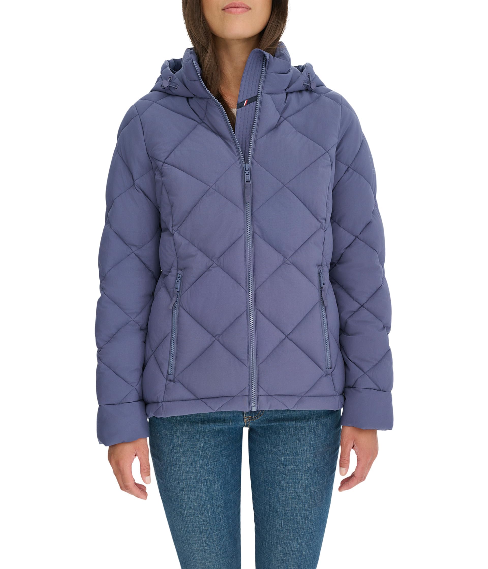 Foto 1 | Chaqueta Tommy Hilfiger Ligera Con Cremallera Azul Corona Para Mujer - Venta Internacional.