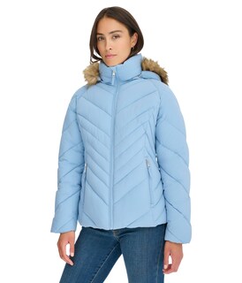 Foto 1 | Chaqueta Tommy Hilfiger de Piel Sintética con Ribetes Cortos y Acolchados para Mujer - Venta Internacional
