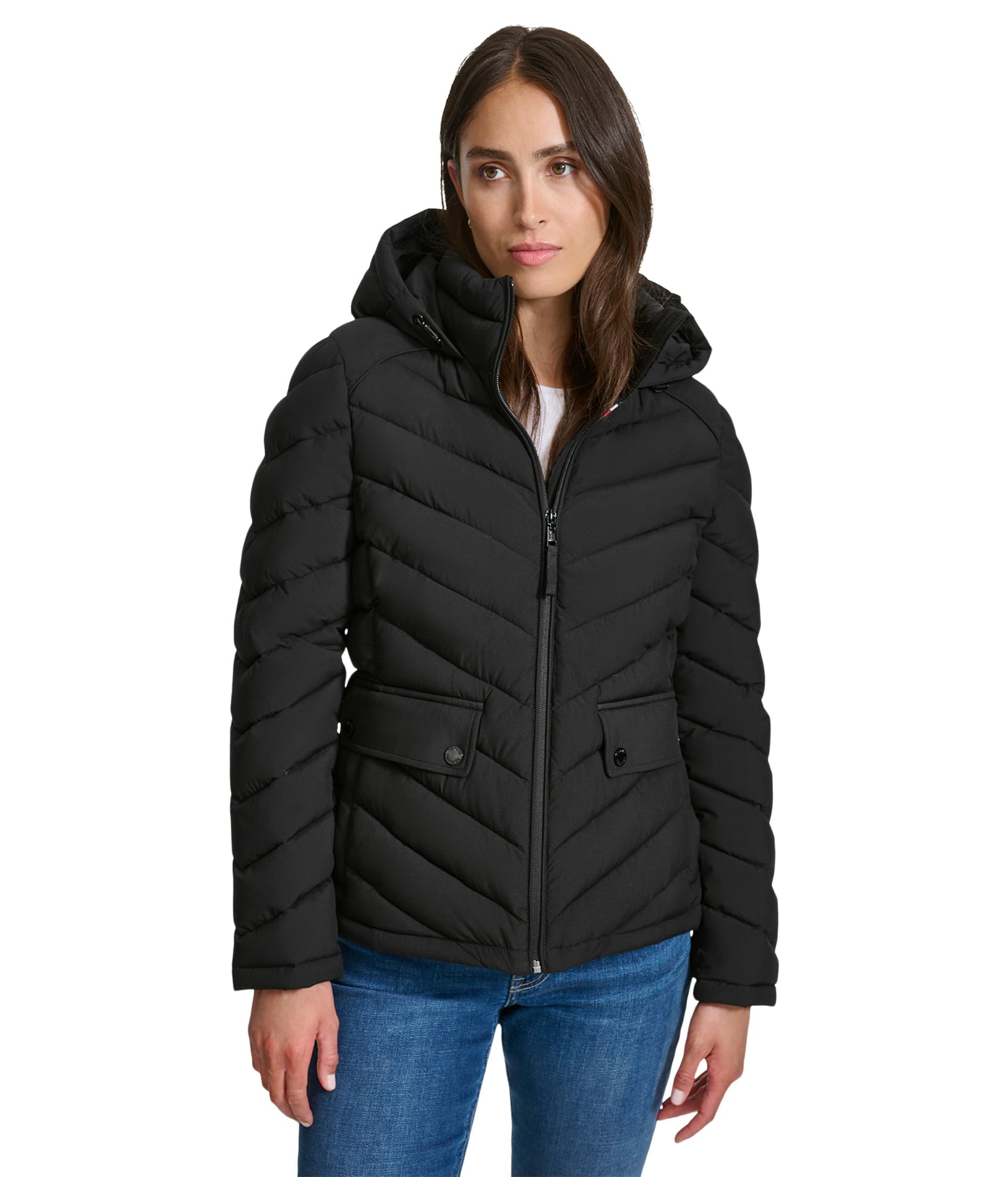 Foto 2 pulgar | Chaqueta Tommy Hilfiger Ligera Con Cremallera Para Mujer, Color Negro - Venta Internacional.
