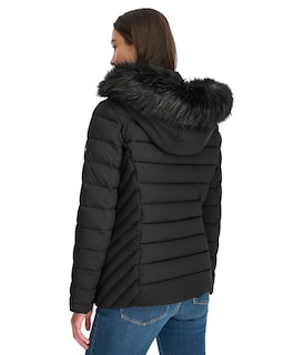 Foto 2 | Chaqueta Tommy Hilfiger de Piel Sintética con Ribetes Cortos y Acolchados para Mujer - Venta Internacional