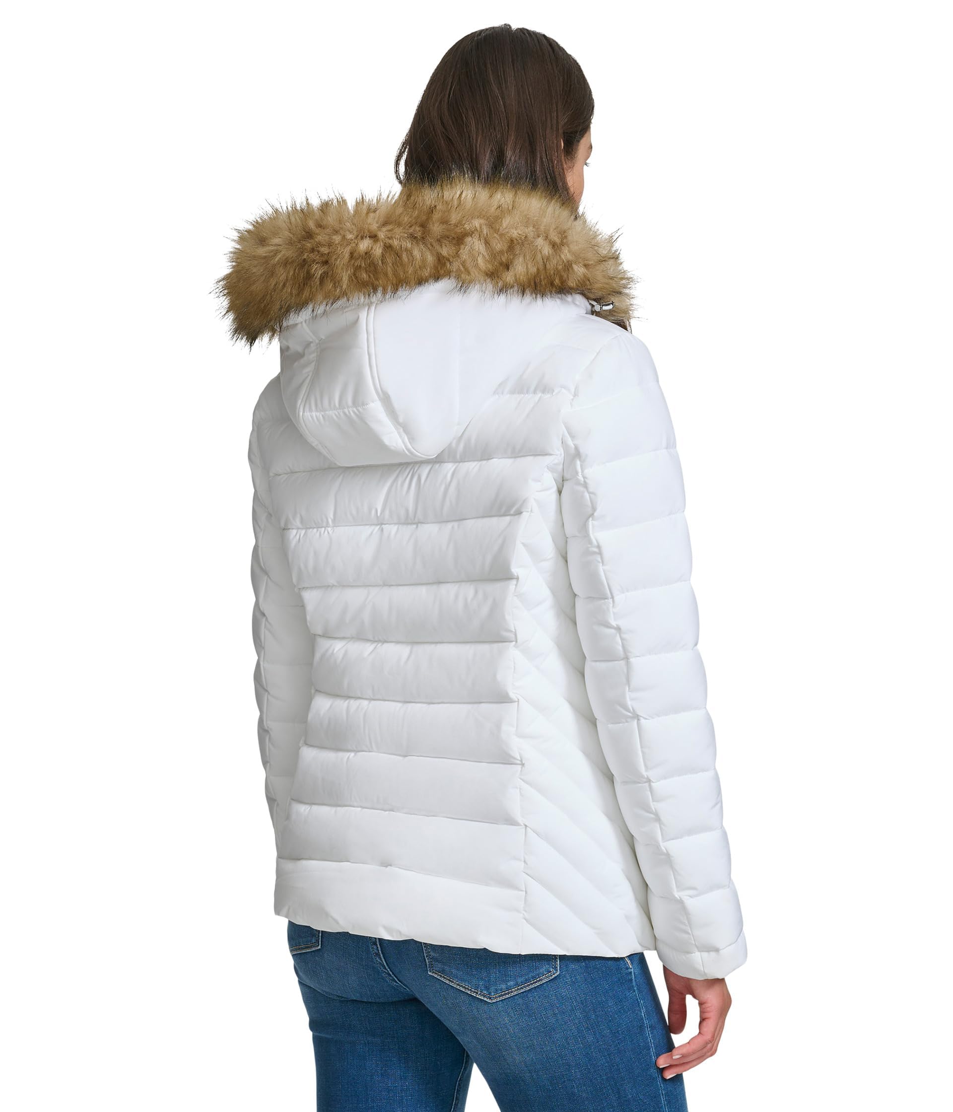 Foto 3 pulgar | Chaqueta Tommy Hilfiger Corta Acolchada Ribetes de Piel Sintética Blanco - Venta Internacional