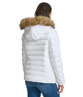 Foto 2 | Chaqueta Tommy Hilfiger Corta Acolchada Ribetes de Piel Sintética Blanco - Venta Internacional