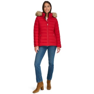 Foto 1 | Chamarra Tommy Hilfiger de Piel Sintética con Ribetes Cortos y Acolchados para Mujer - Venta Internacional