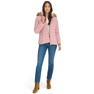 Foto 1 | Chaqueta Tommy Hilfiger De Piel Sintética Con Ribetes Acolchados Woodrose Para Mujer - Venta Internacional.