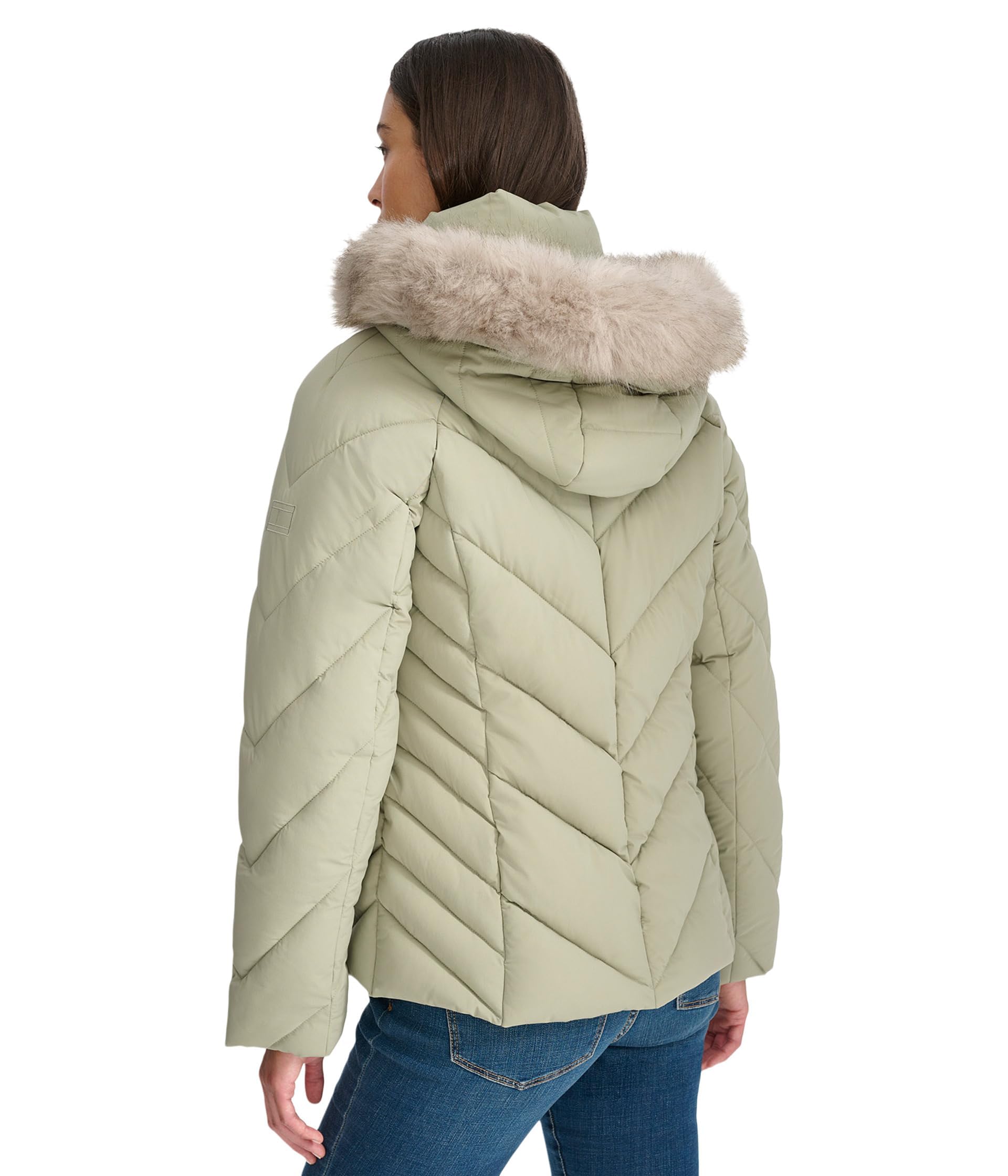 Foto 3 pulgar | Chaqueta Tommy Hilfiger con Ribetes de Piel Sintética para Mujer - Venta Internacional