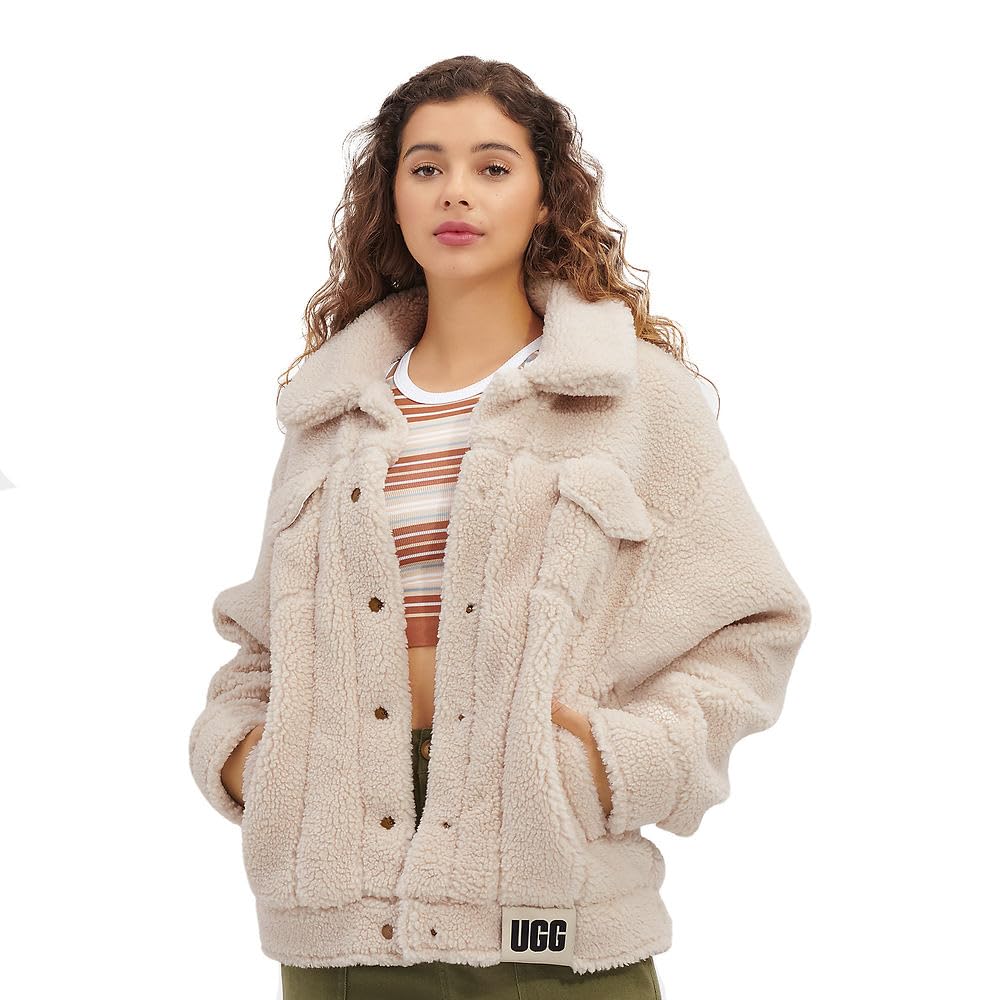 Foto 2 pulgar | Chaqueta Ugg Frankie Sherpa Trucker Para Mujer, Talla M, Natural - Venta Internacional.