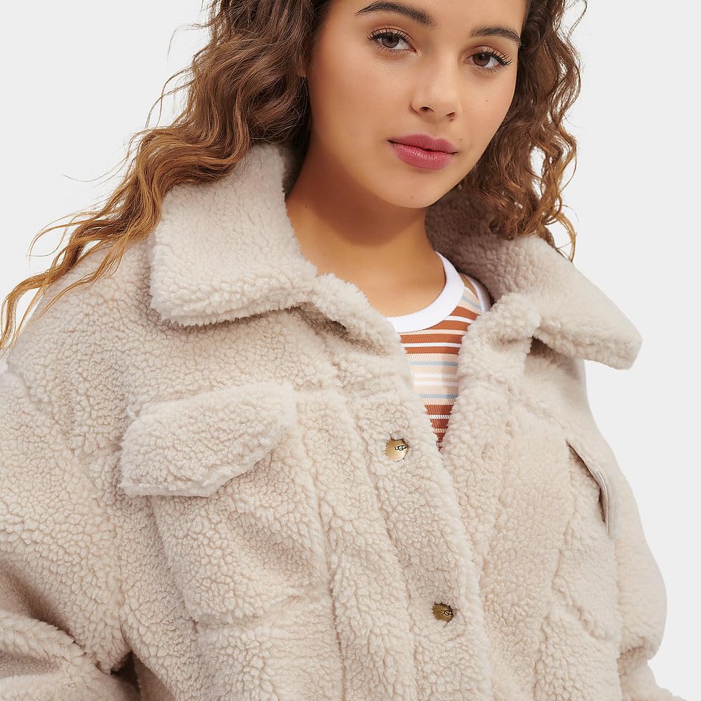 Foto 4 pulgar | Chaqueta Ugg Frankie Sherpa Trucker Para Mujer, Talla M, Natural - Venta Internacional.
