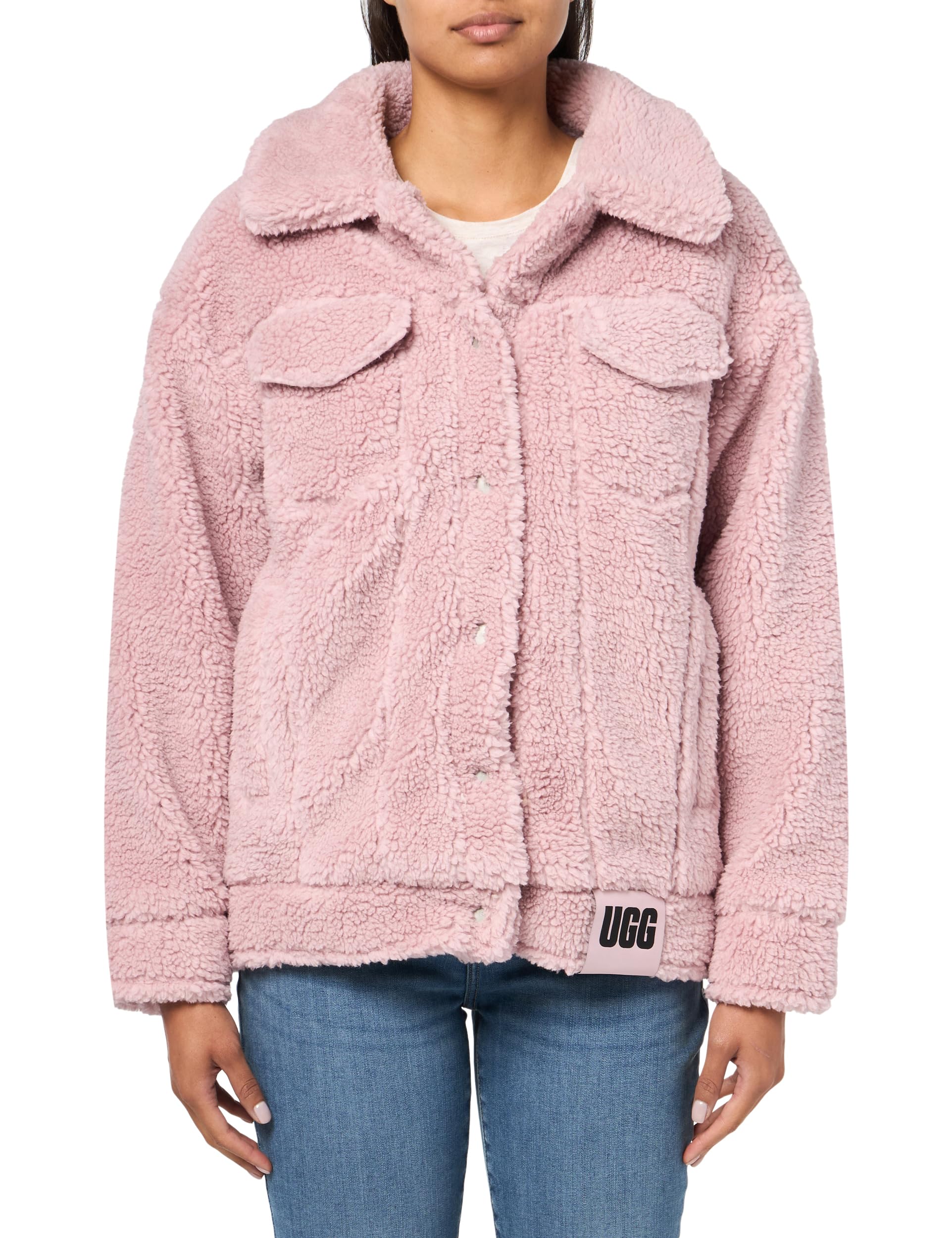 Foto 2 pulgar | Chaqueta Ugg Frankie Sherpa Trucker Para Mujer, Color Rosa Ceniza - Venta Internacional.