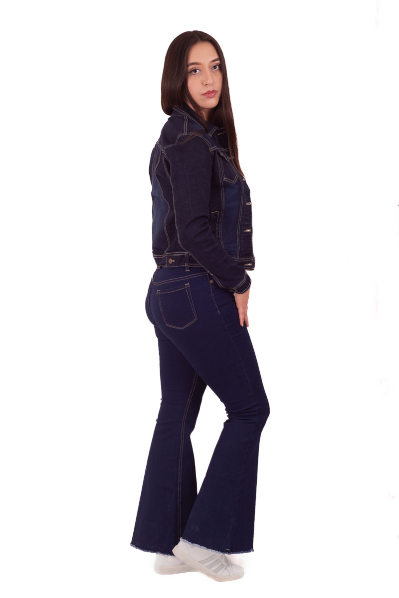Foto 4 pulgar | Chamarra Denim Jacket Basica De Mezclilla Rigida Con Bolsillos Para Dama Azul Oscuro Pineda Jeans