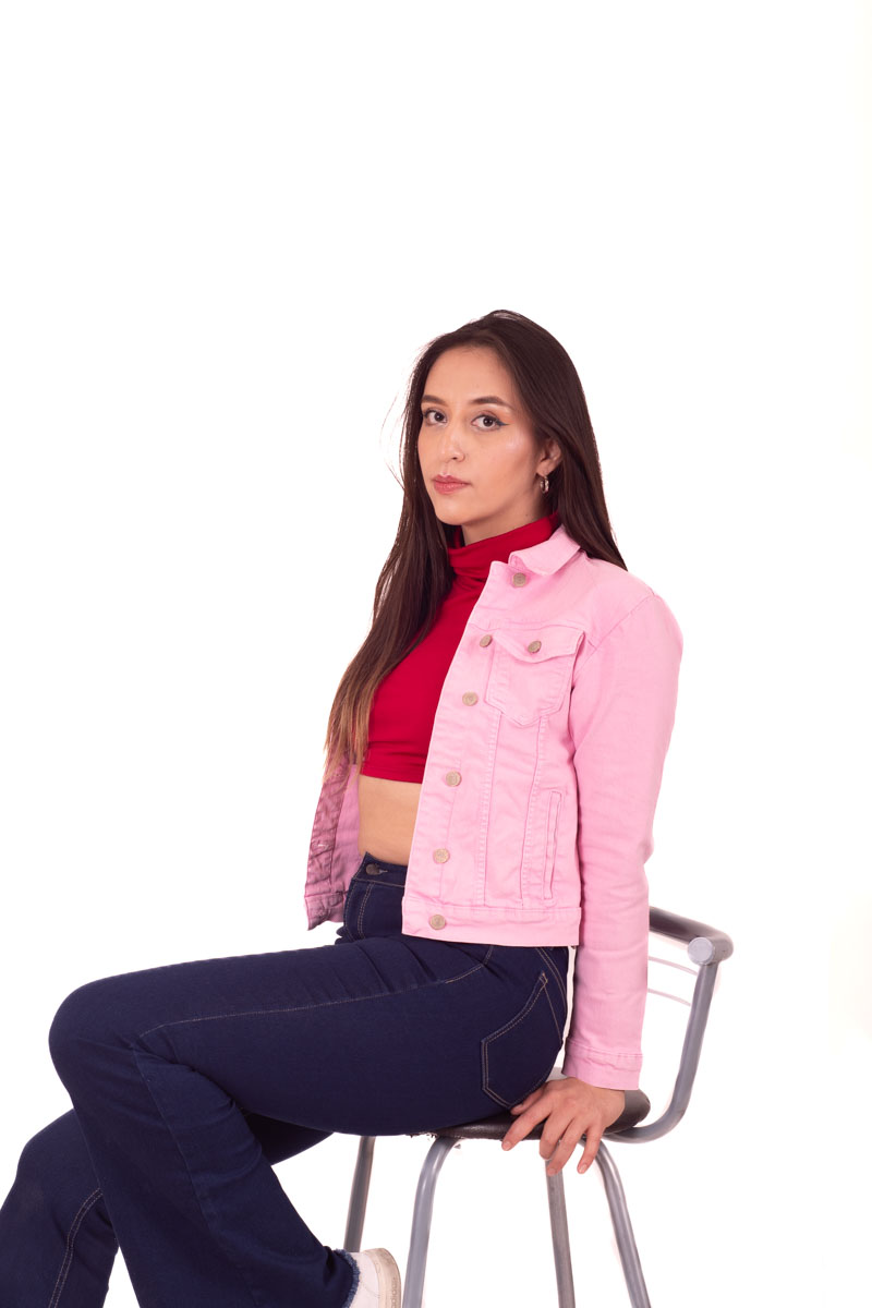 Foto 5 pulgar | Chamarra Denim Jacket Basica De Mezclilla Rigida Con Bolsillos Para Dama Rosa Pineda Jeans