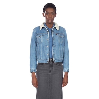 Foto 1 | Chaqueta Levi's Original Sherpa Trucker Para Mujer Divided Blue - Venta Internacional.