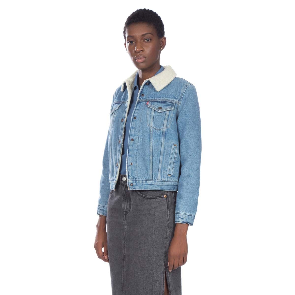 Foto 3 pulgar | Chaqueta Levi's Original Sherpa Trucker Para Mujer Divided Blue - Venta Internacional.