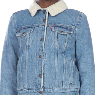 Foto 4 | Chaqueta Levi's Original Sherpa Trucker Para Mujer Divided Blue - Venta Internacional.