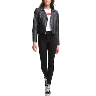 Foto 5 | Chaqueta Levi's De Piel Sintética Moto Para Mujer Classic Black Xl - Venta Internacional.
