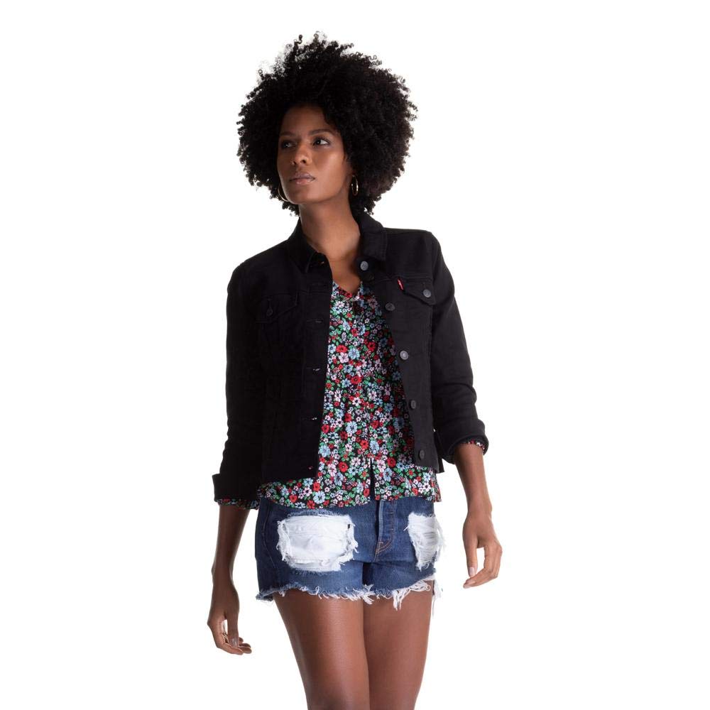 Foto 1 | Chaqueta Levi's Original Trucker Negra Para Mujer Talla M - Venta Internacional.