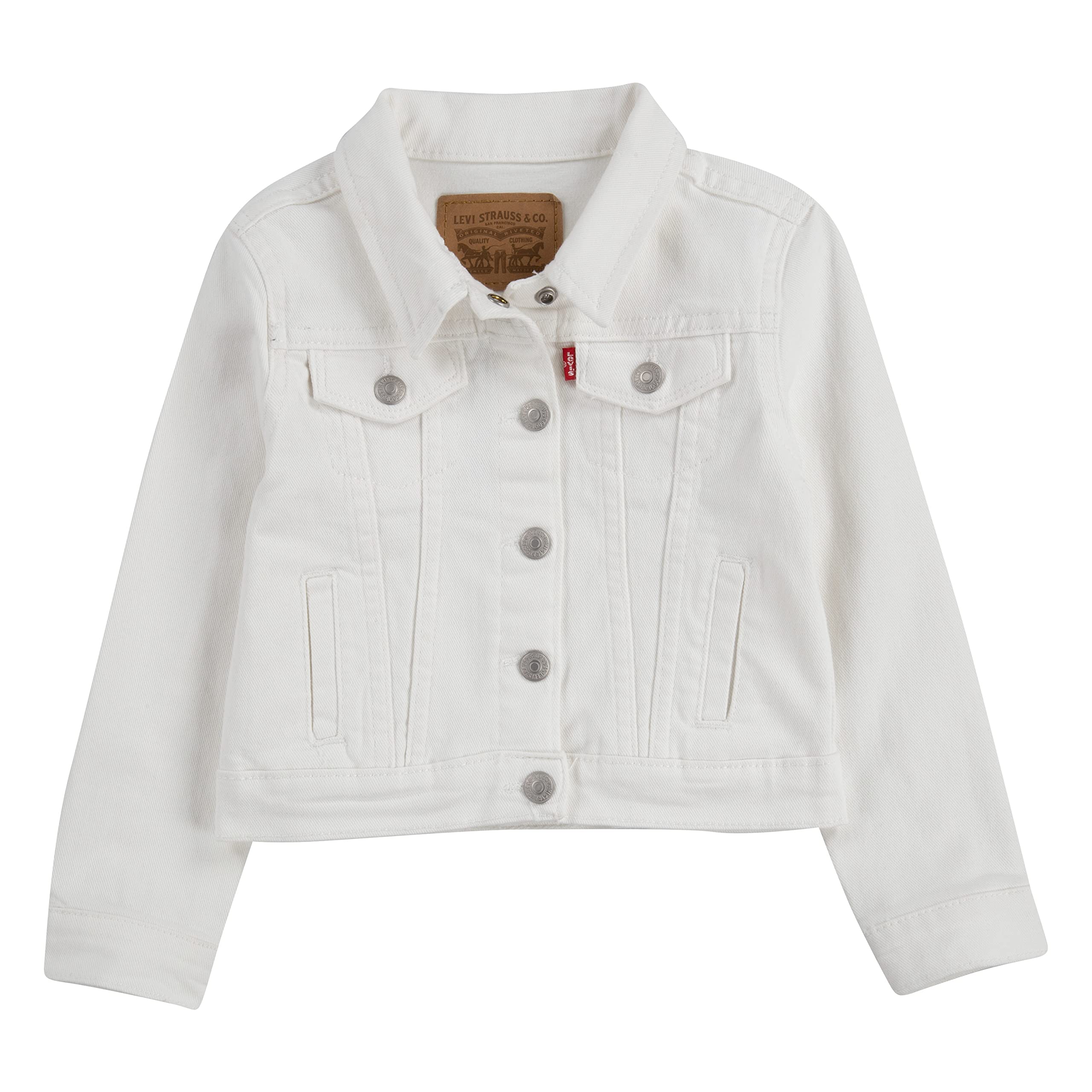 Foto 2 pulgar | Chaqueta Levi's Denim Trucker Blanca Para Niñas Talla M - Venta Internacional.