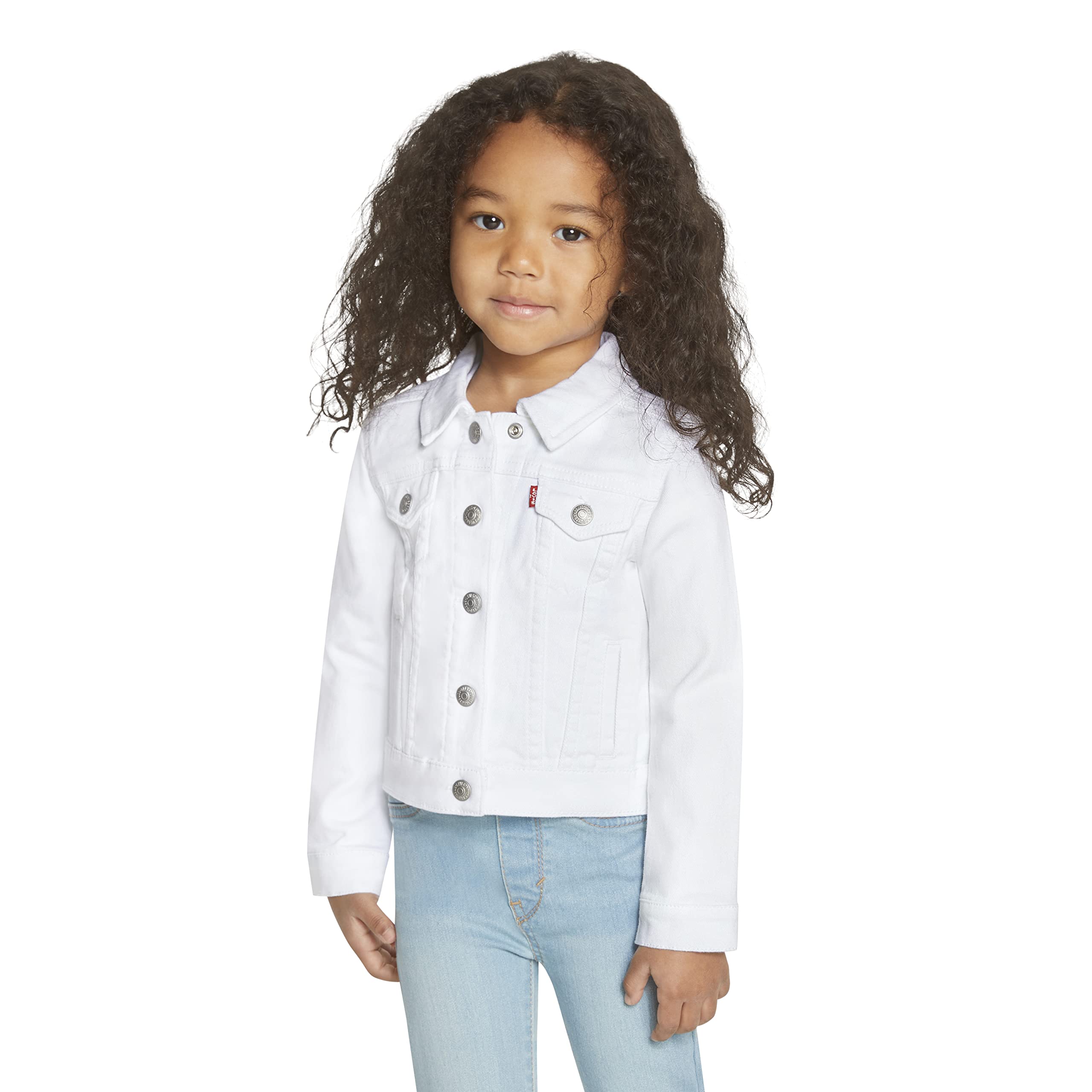 Foto 3 pulgar | Chaqueta Levi's Denim Trucker Blanca Para Niñas Talla M - Venta Internacional.