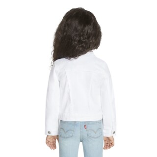 Foto 3 | Chaqueta Levi's Denim Trucker Blanca Para Niñas Talla M - Venta Internacional.