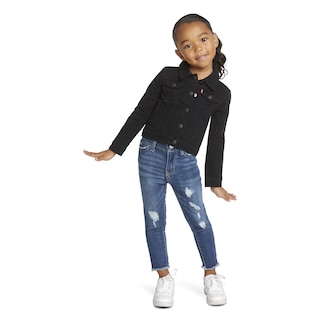 Foto 4 | Chaqueta Levi's Denim Trucker Para Niñas, Color Negro, Talla Xl - Venta Internacional.