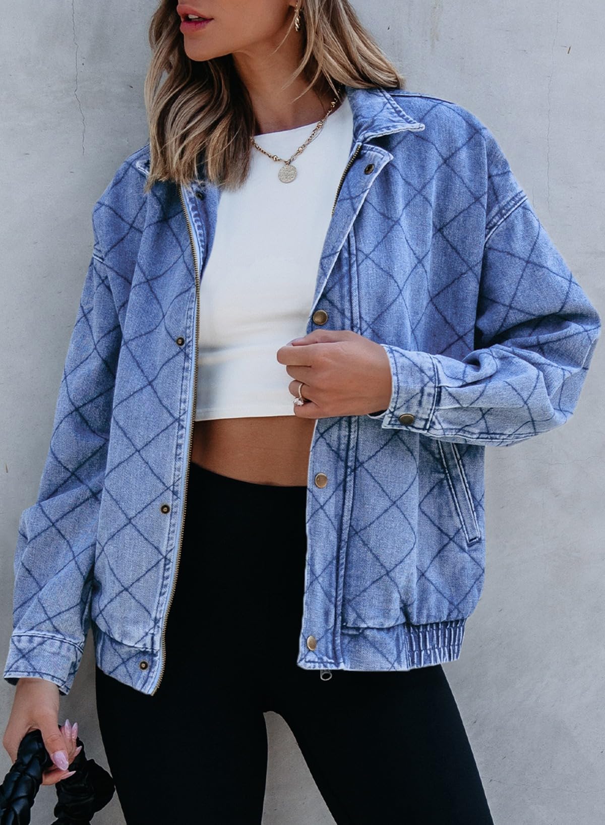 Foto 5 | Chaqueta Vaquera Sidefeel Zimbaplatinum De Manga Larga Extragrande - Venta Internacional.