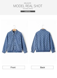 Foto 7 | Chaqueta Vaquera Sidefeel Zimbaplatinum De Manga Larga Extragrande - Venta Internacional.