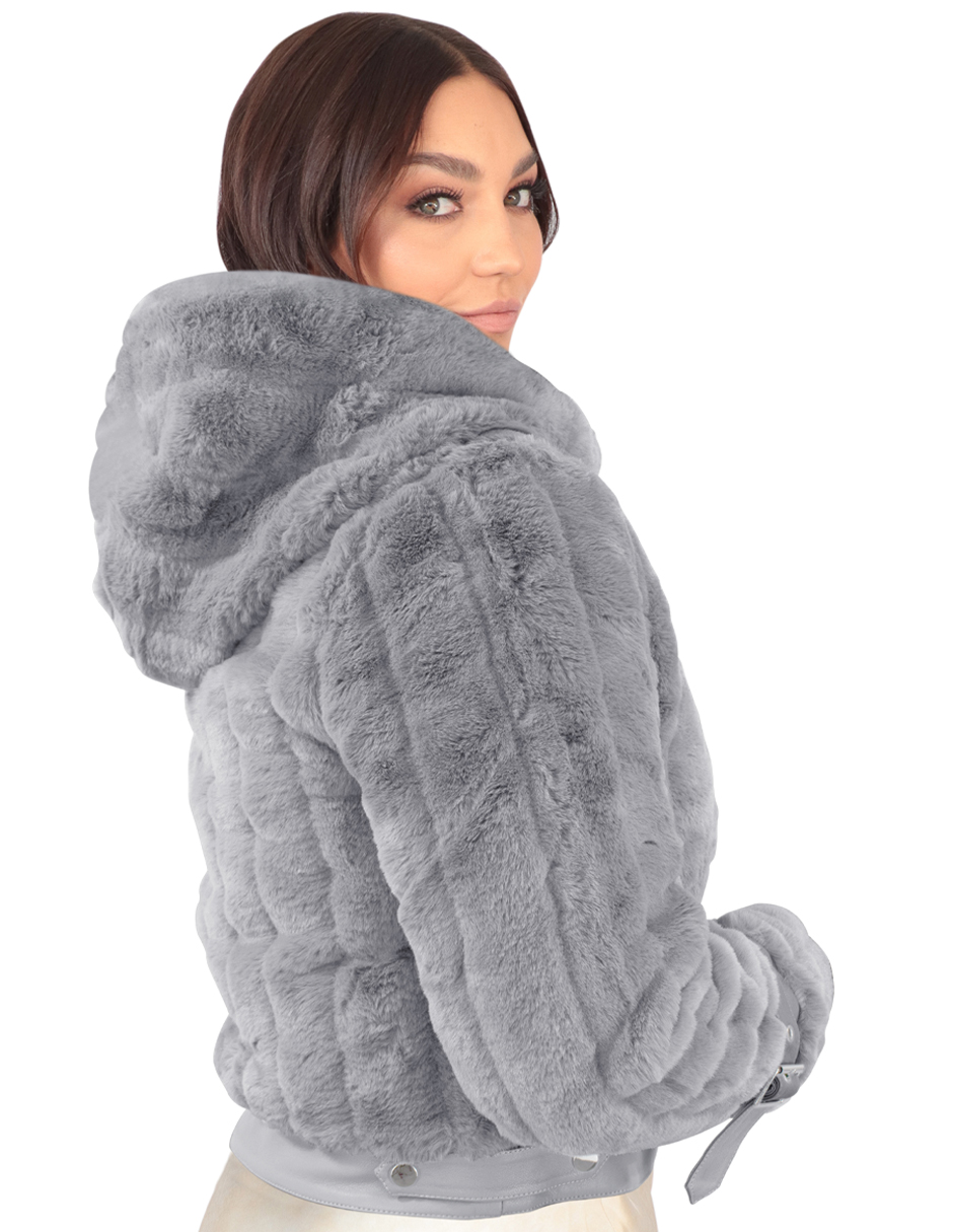 Foto 4 pulgar | Chamarra Mujer Roosevelt Natalia-mh2406 Grey
