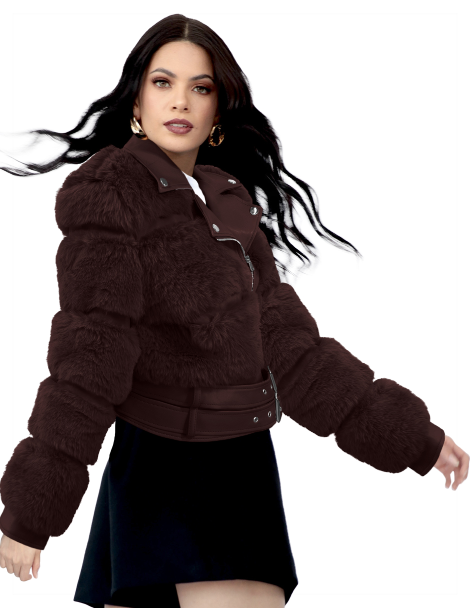 Foto 4 pulgar | Chamarra Mujer Roosevelt Natalia-mh2401 Coffe