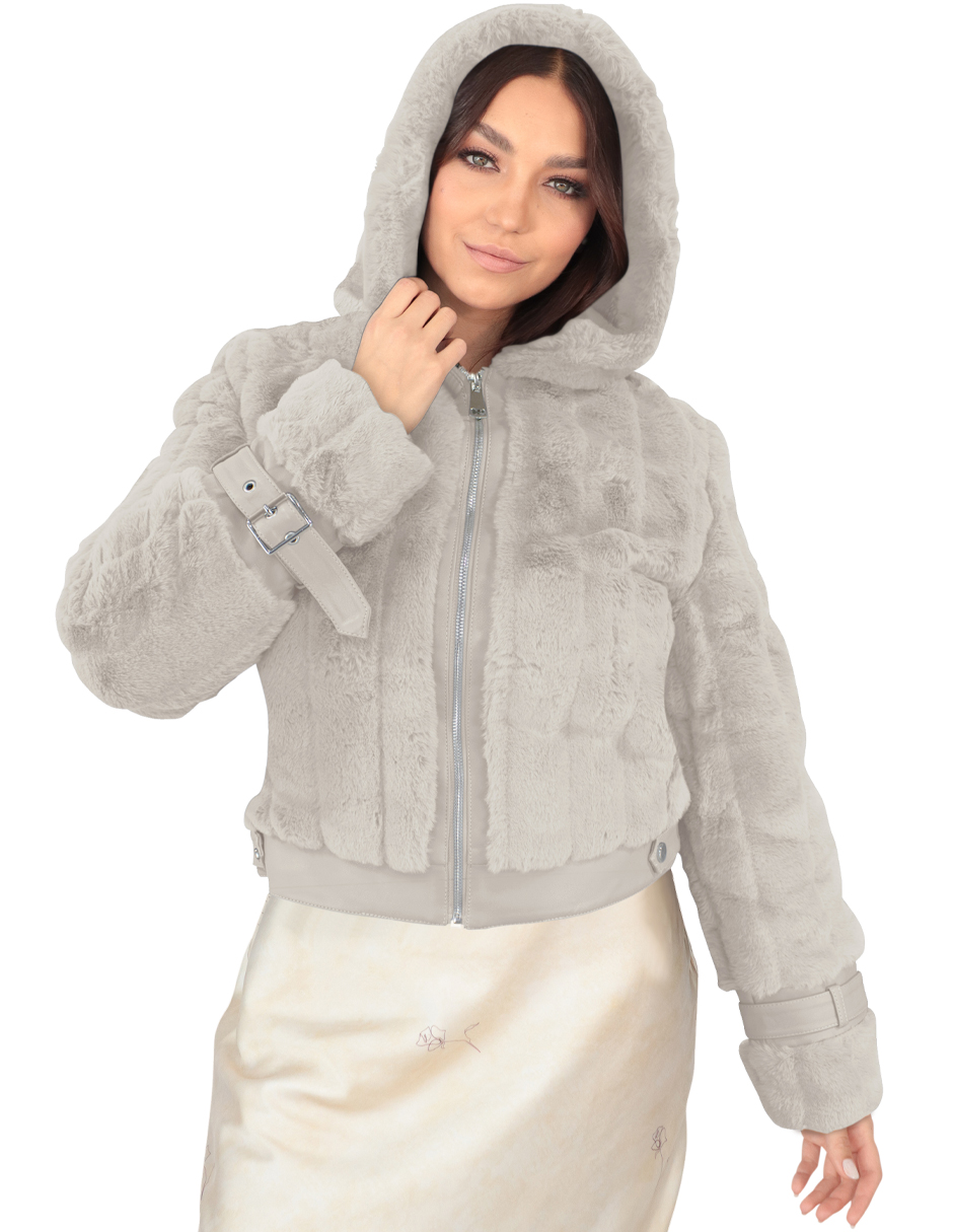 Foto 2 pulgar | Chamarra Mujer Roosevelt Natalia-mh2406 Pork Beige