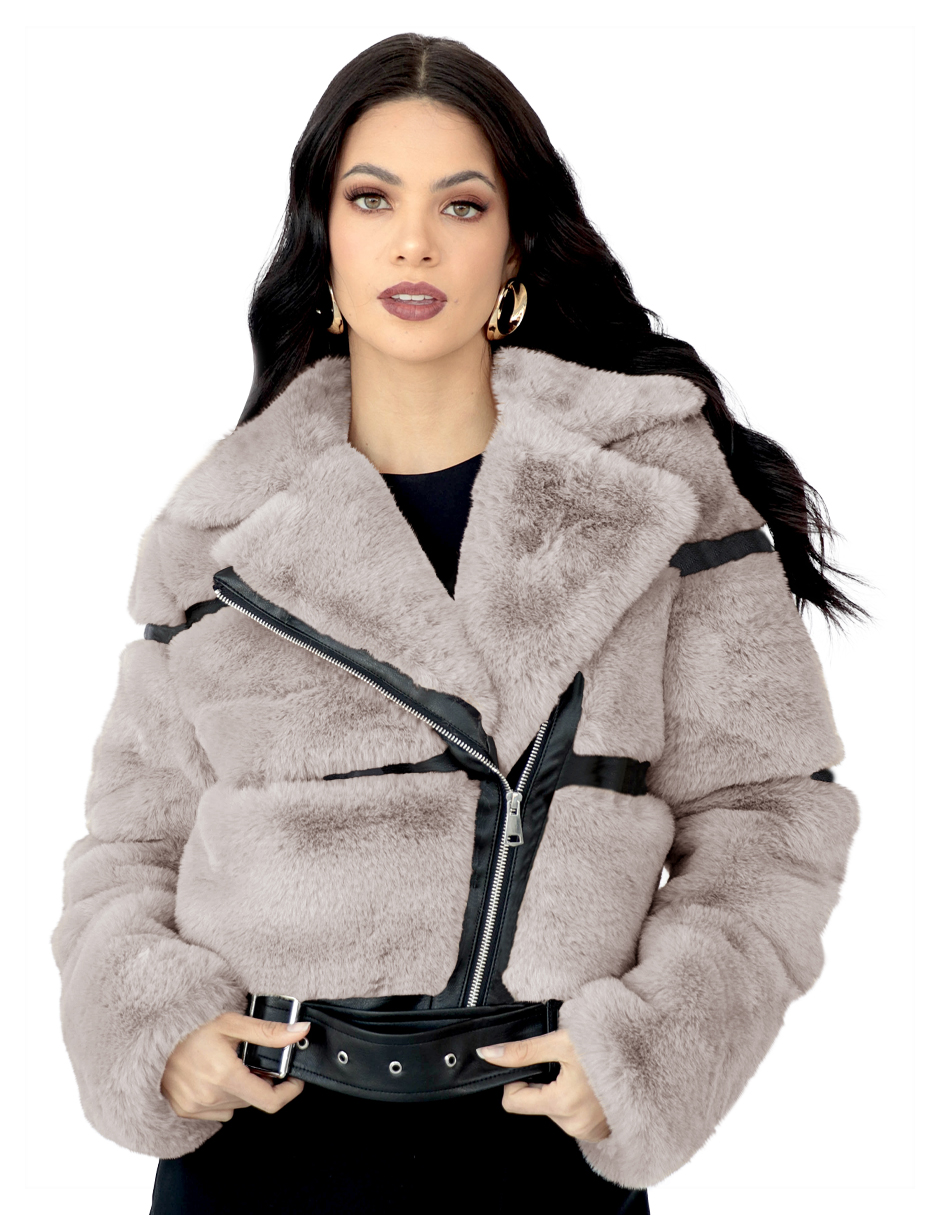 Foto 1 | Chamarra Mujer Roosevelt Natalia-mh2402 Black Pork Beige