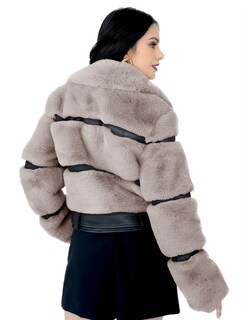 Foto 3 | Chamarra Mujer Roosevelt Natalia-mh2402 Black Pork Beige