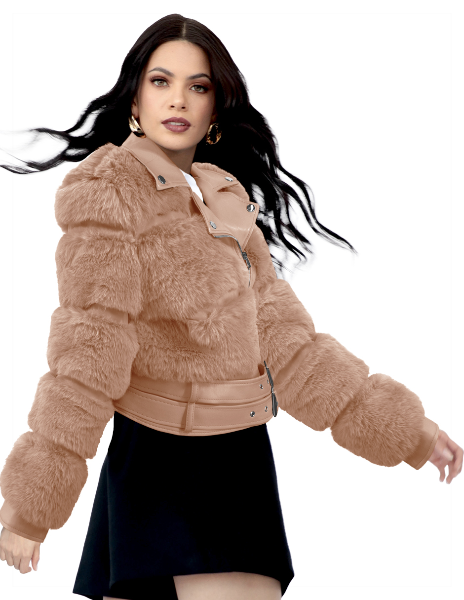 Foto 4 pulgar | Chamarra Mujer Roosevelt Natalia-mh2401 Camel