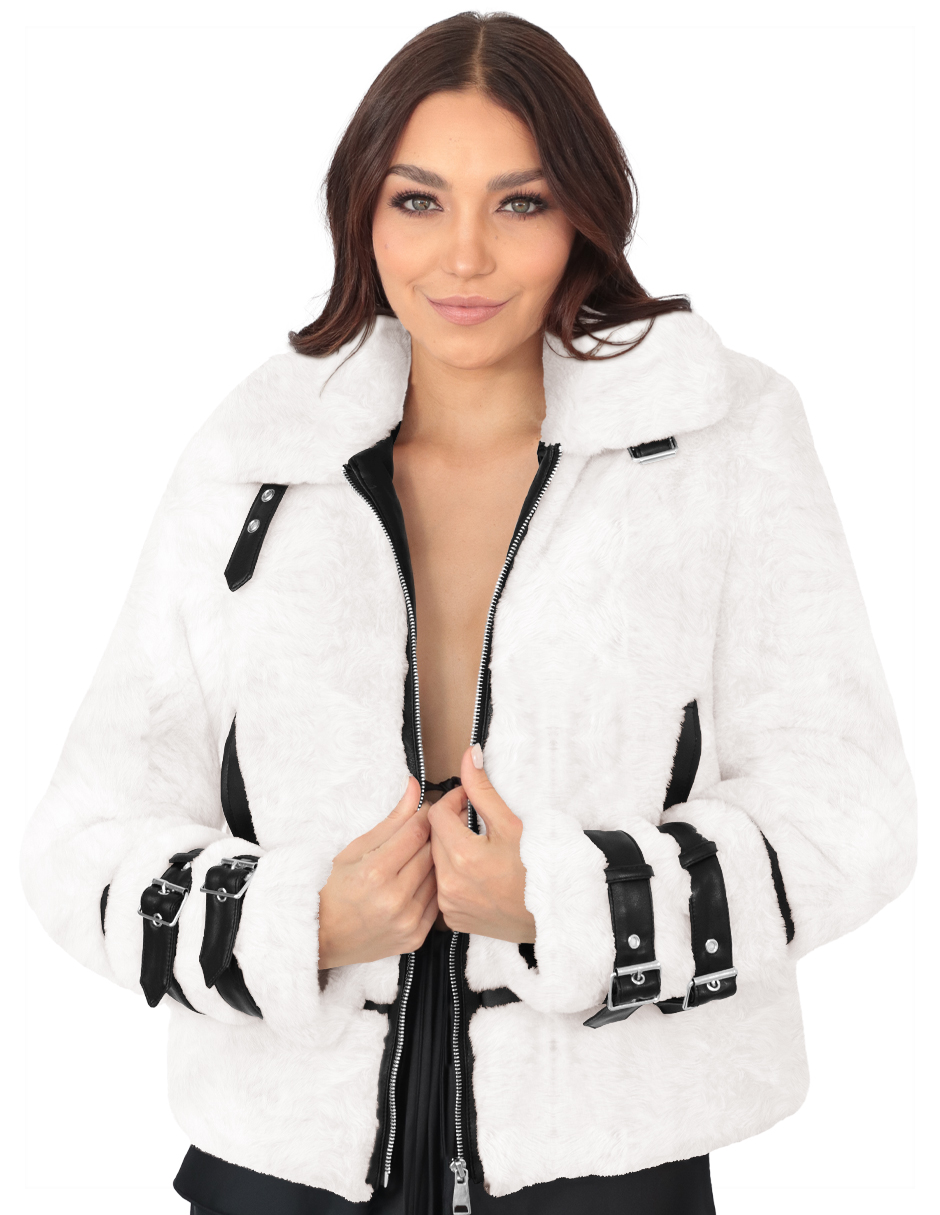Foto 2 pulgar | Chamarra Mujer Roosevelt Natalia-mh2404 Off White