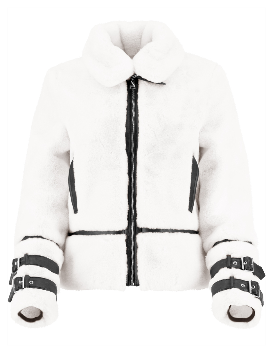 Foto 5 pulgar | Chamarra Mujer Roosevelt Natalia-mh2404 Off White